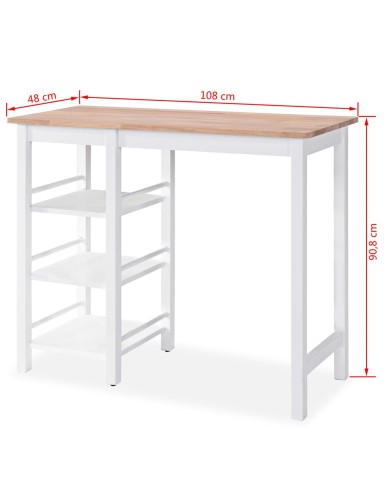 Ensemble de bar 3 pcs MDF Blanc