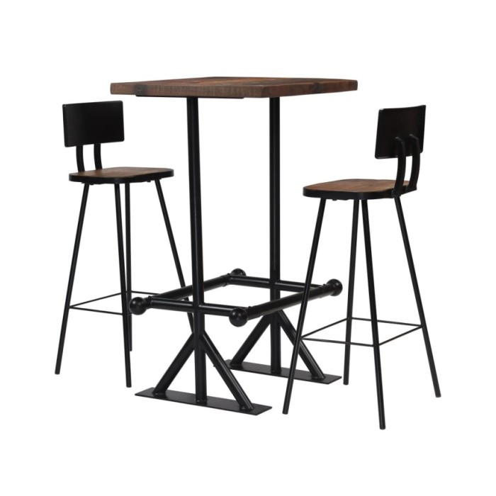 Mobilier de bar 3 pcs Bois de récupération massif