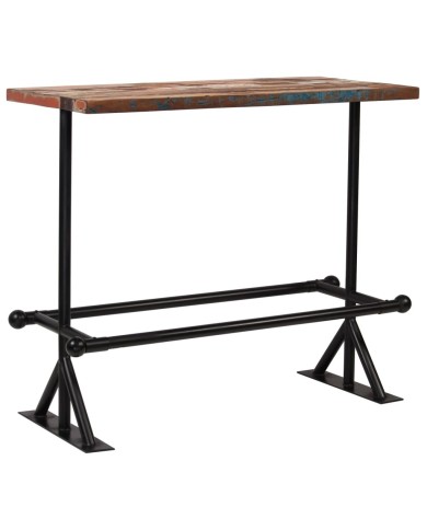 Mobilier de bar 5 pcs Bois de récupération massif Multicolore