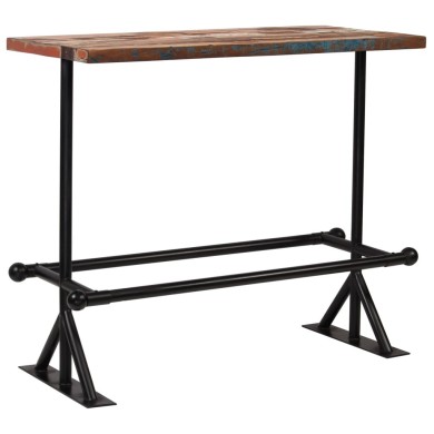 Mobilier de bar 5 pcs Bois de récupération massif Multicolore
