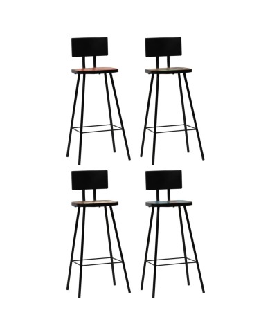 Mobilier de bar 5 pcs Bois de récupération massif Multicolore