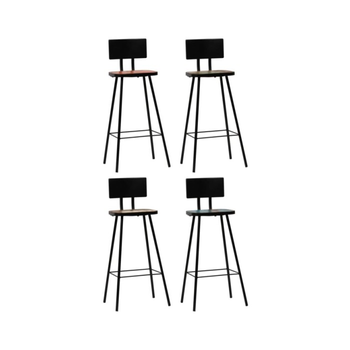 Mobilier de bar 5 pcs Bois de récupération massif Multicolore