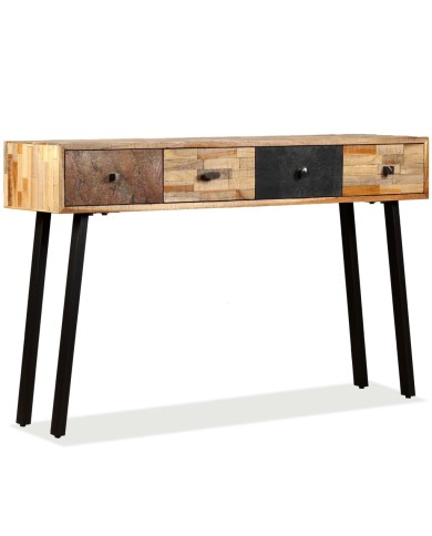 Table console Teck massif de récupération 120 x 30 x 76 cm