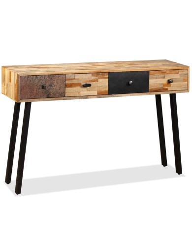 Table console Teck massif de récupération 120 x 30 x 76 cm