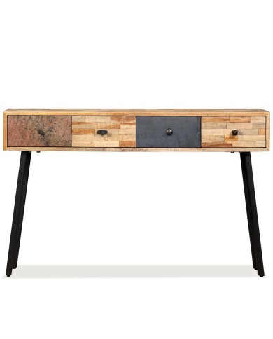 Table console Teck massif de récupération 120 x 30 x 76 cm