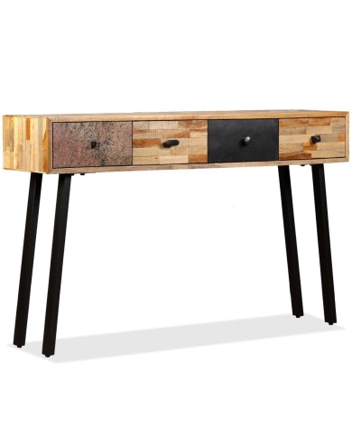 Table console Teck massif de récupération 120 x 30 x 76 cm