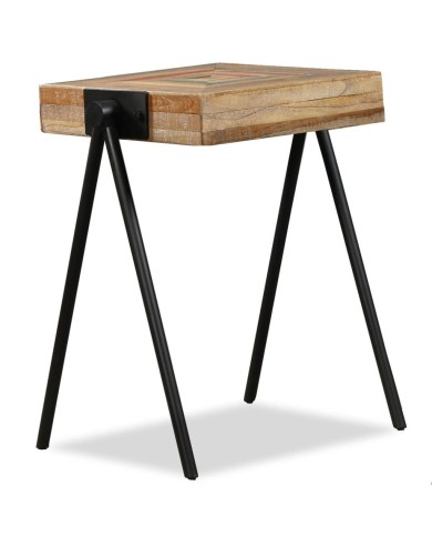 Table d'appoint Teck massif de récupération 