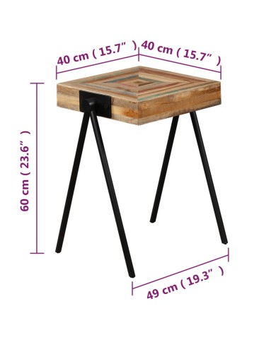 Table d'appoint Teck massif de récupération 