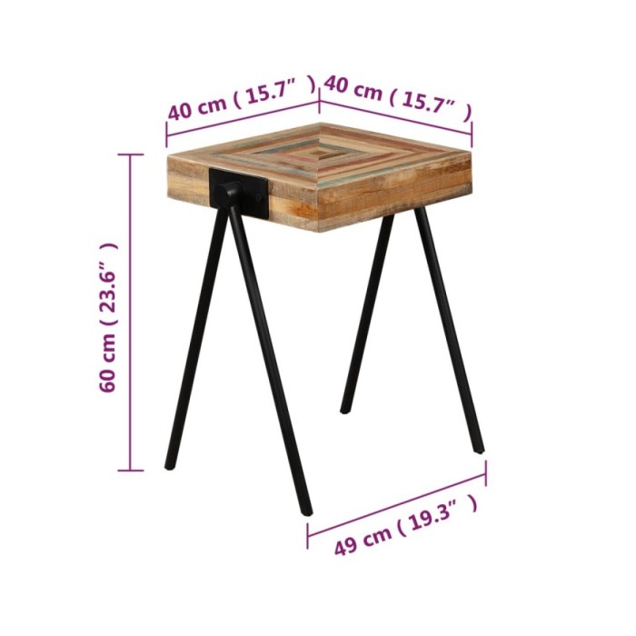 Table d'appoint Teck massif de récupération 