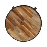 Table d'appoint ronde Teck massif de récupération