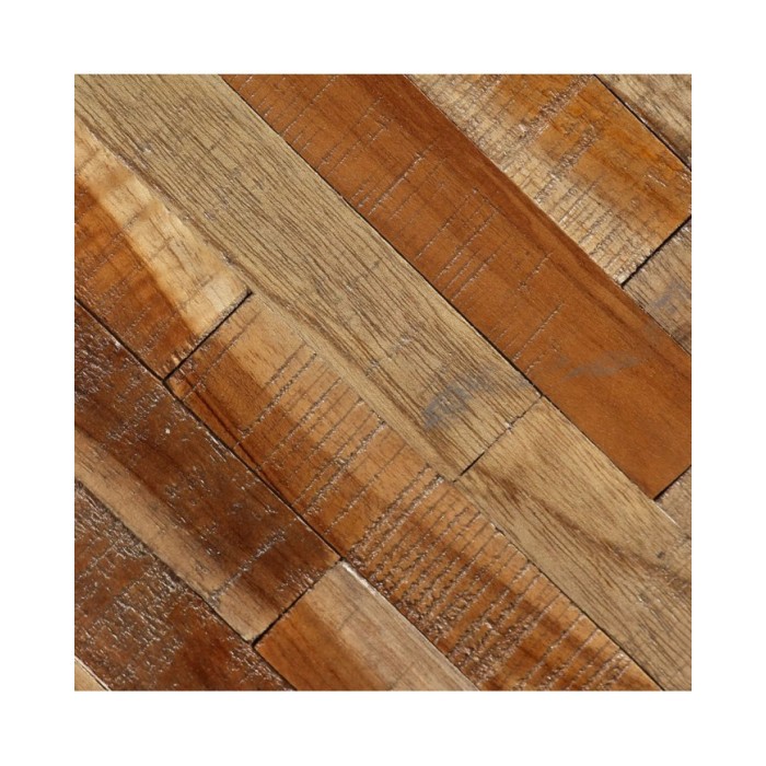 Table d'appoint ronde Teck massif de récupération