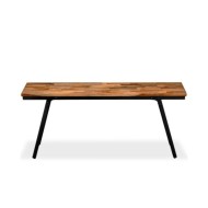 Banc Teck de récupération et acier 110 x 35 x 45 cm 