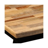 Banc Teck de récupération et acier 110 x 35 x 45 cm 