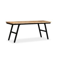 Banc Teck de récupération et acier 110 x 35 x 45 cm 