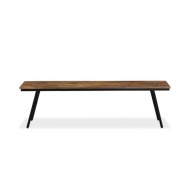 Banc Teck de récupération et acier 160 x 35 x 45 cm 