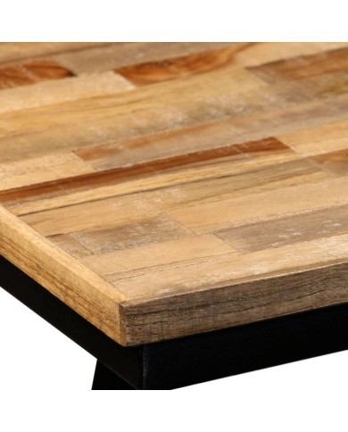 Banc Teck de récupération et acier 160 x 35 x 45 cm 