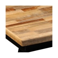 Banc Teck de récupération et acier 160 x 35 x 45 cm 