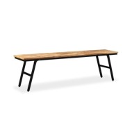 Banc Teck de récupération et acier 160 x 35 x 45 cm 