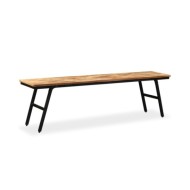 Banc Teck de récupération et acier 160 x 35 x 45 cm 