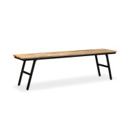 Banc Teck de récupération et acier 160 x 35 x 45 cm 