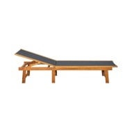 Chaise longue Bois d'acacia solide et textilène
