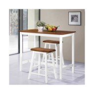 Table de bar et tabouret 3 pcs Bois massif