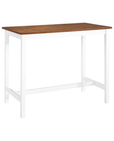 Table de bar et tabouret 3 pcs Bois massif