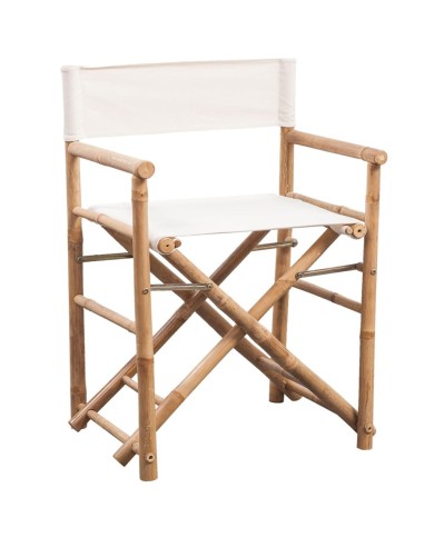 Chaise pliable 2 pcs Bambou et toile