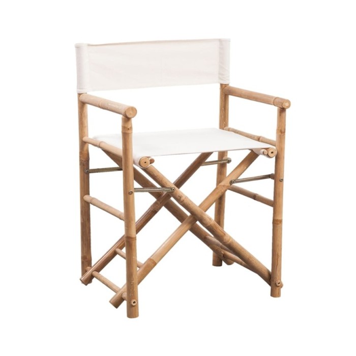 Chaise pliable 2 pcs Bambou et toile