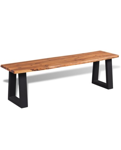 Banc en bois d'acacia massif 145 cm
