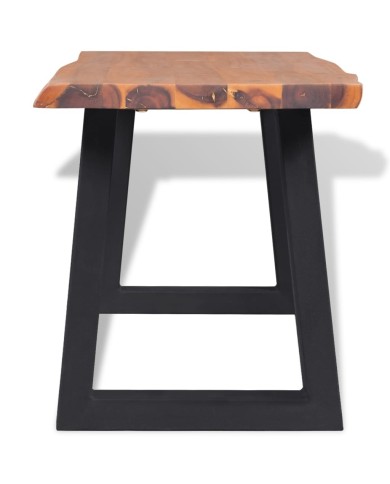 Banc en bois d'acacia massif 145 cm