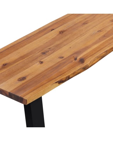 Banc en bois d'acacia massif 145 cm
