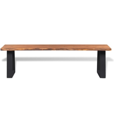 Banc en bois d'acacia massif 160 cm