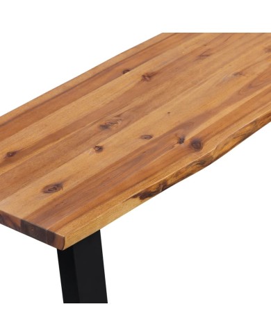 Banc en bois d'acacia massif 160 cm