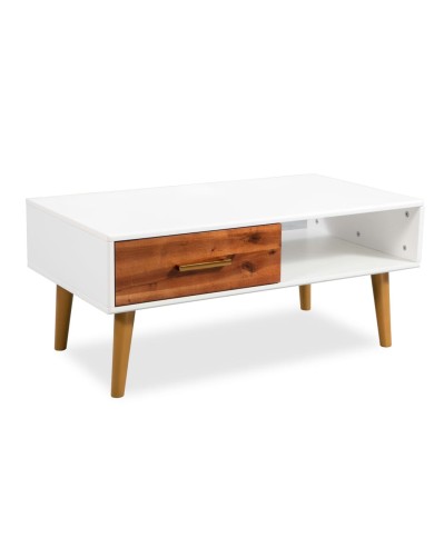 Table basse Bois d'acacia massif 90 x 50 x 40 cm