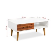 Table basse Bois d'acacia massif 90 x 50 x 40 cm