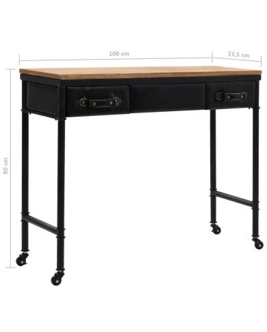 Table console MDF et bois de sapin 100 x 33,5 x 80 cm