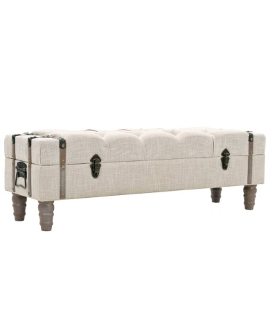 Banc de rangement Bois massif et acier 111 x 34 x 37 cm