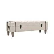 Banc de rangement Bois massif et acier 111 x 34 x 37 cm