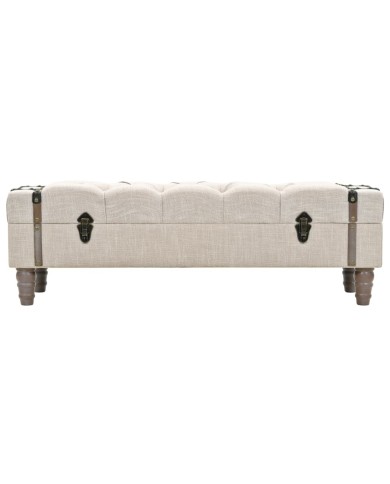 Banc de rangement Bois massif et acier 111 x 34 x 37 cm