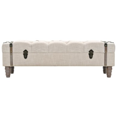 Banc de rangement Bois massif et acier 111 x 34 x 37 cm