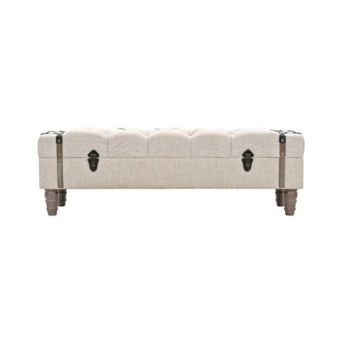 Banc de rangement Bois massif et acier 111 x 34 x 37 cm