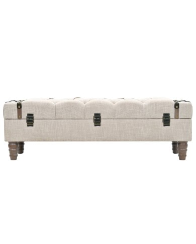 Banc de rangement Bois massif et acier 111 x 34 x 37 cm