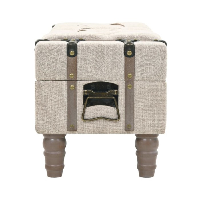 Banc de rangement Bois massif et acier 111 x 34 x 37 cm