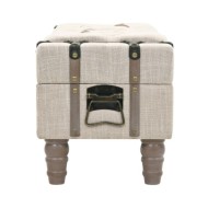 Banc de rangement Bois massif et acier 111 x 34 x 37 cm