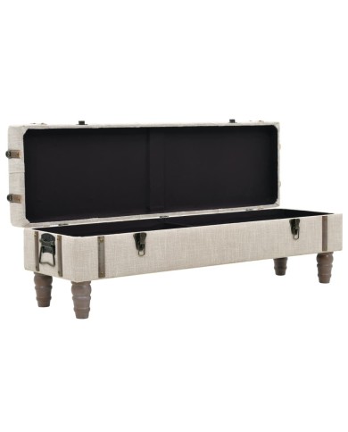 Banc de rangement Bois massif et acier 111 x 34 x 37 cm