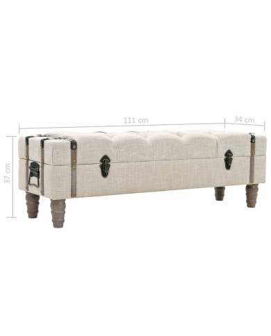 Banc de rangement Bois massif et acier 111 x 34 x 37 cm