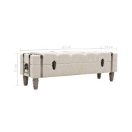 Banc de rangement Bois massif et acier 111 x 34 x 37 cm
