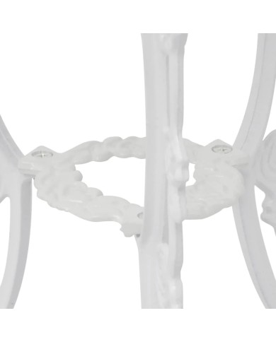 Jeu de bistro 3 pcs Aluminium coulé Blanc