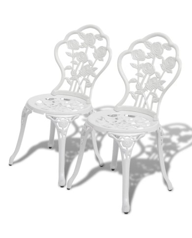 Jeu de bistro 3 pcs Aluminium coulé Blanc